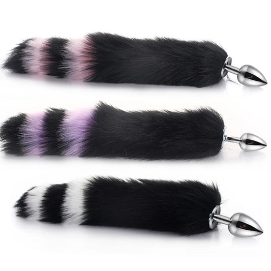 Vibrant 40cm artificial fur tail for visual allure and sensory delight. Steel Sex Toys