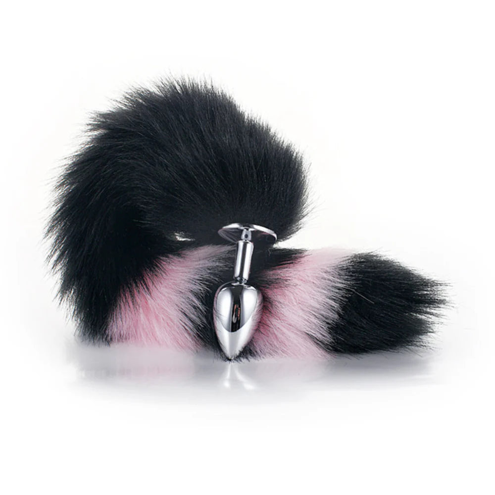 Colorful Fox Tail Metal Anal Plug Large Steel Sex Toys