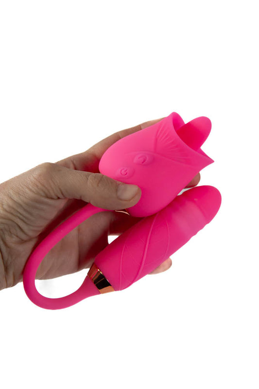 Wild Rose Lick & Thrust Clitoral Vibrator - Adultsmart Wild Rose Lick & Thrust Clitoral Vibrator - Adultsmart