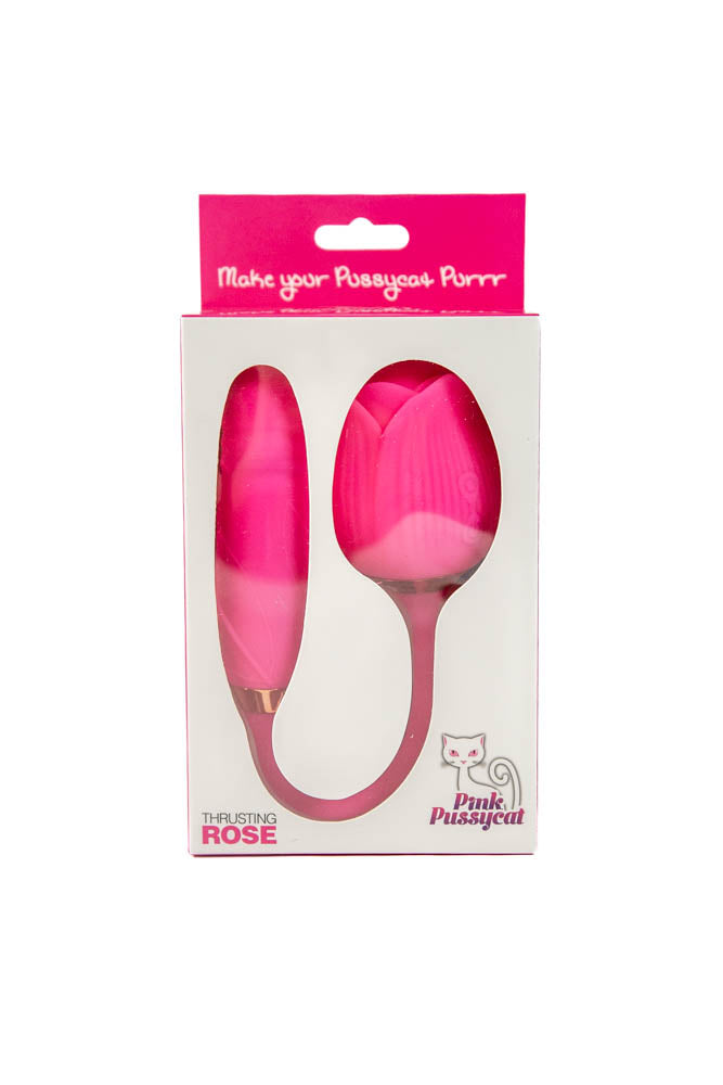 Cousins Group Pink Pussycat Thrusting Rose Vibrator Clit Ticklers and Pulsators