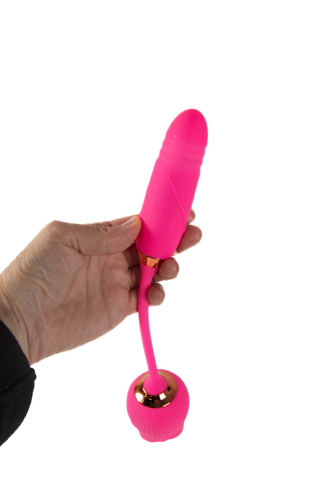 Cousins Group Pink Pussycat Thrusting Rose Vibrator Clit Ticklers and Pulsators