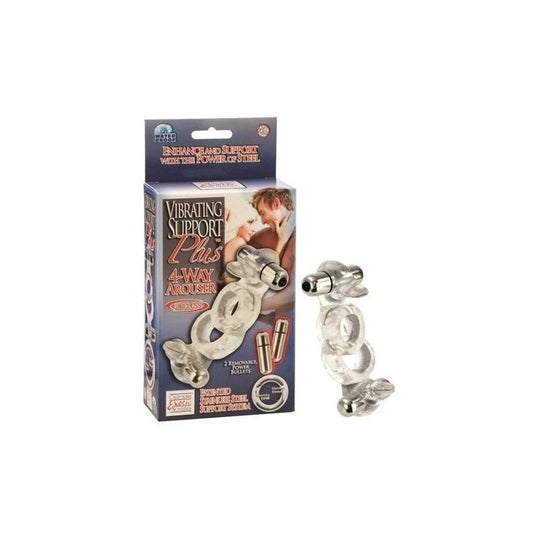 CalExotics Support Plus Vibrating 4 Way Penis Arouser - Cock Rings