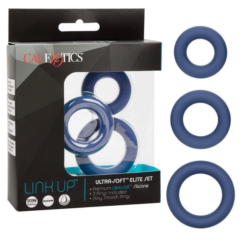 Link Up Ultra-Soft Elite Stretchy Cock Ring Set Ball and Cock Toys