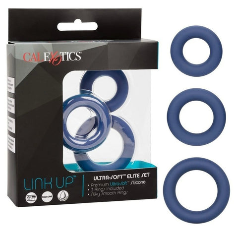 Link Up Ultra-Soft Elite Stretchy Cock Ring Set - Ball and Cock Toys