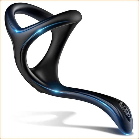 Silicone Triangle Penis Ring with Teasing Tail - Ball and Cock Toys