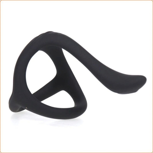 Silicone Triangle Penis Ring with Teasing Tail - Ball and Cock Toys