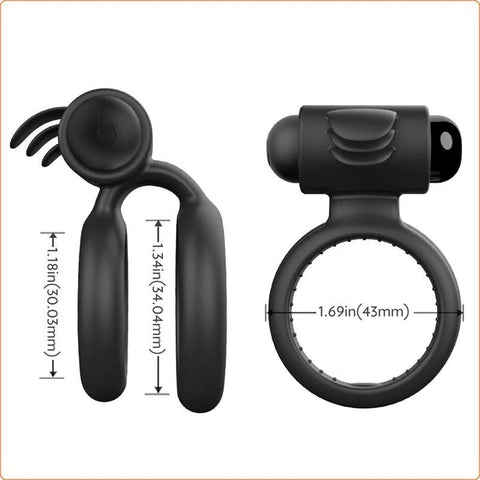 Nightcrawler Cock Ring with Double Ring - Ball and Cock Toys