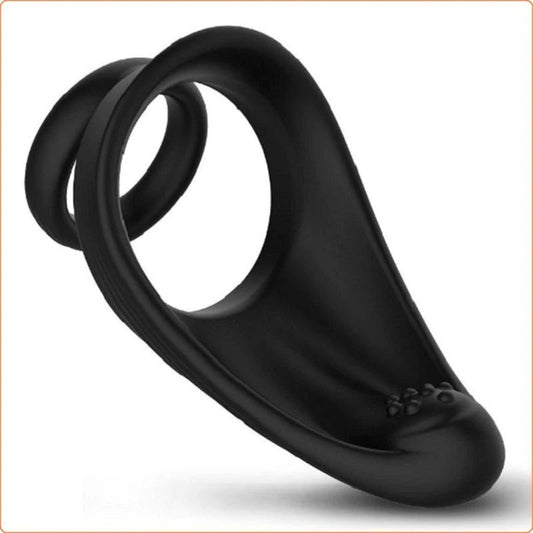 Silicone Dual Penis Ring with Taint Teaser {% if variant != 'Default Title' and variant != blank %} {% endif %} Ball and Cock Toys