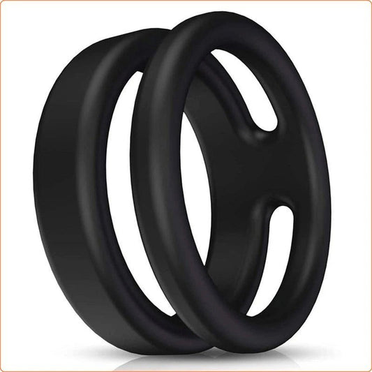 Silicone Dual Penis Ring - Ball and Cock Toys