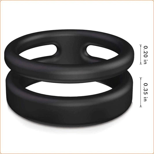 Silicone Dual Penis Ring - Ball and Cock Toys
