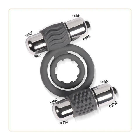 Double Bullet Cock Ring - Ball and Cock Toys