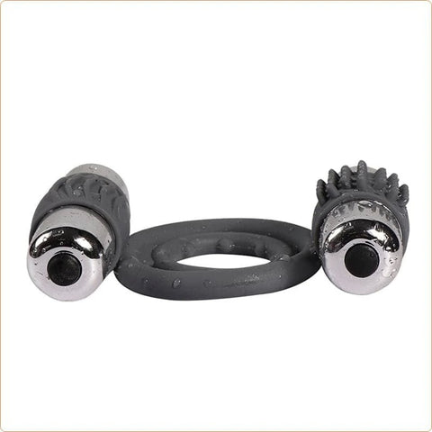 Double Bullet Cock Ring - Ball and Cock Toys