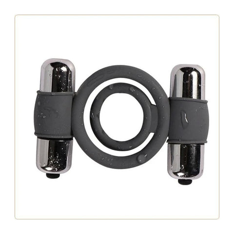 Double Bullet Cock Ring - Ball and Cock Toys