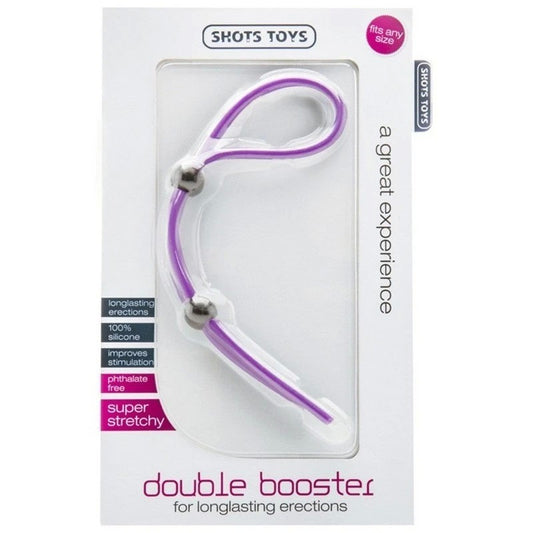 Shots Double Booster Purple Stretchy Cock Ring - Stretchy Cock Rings