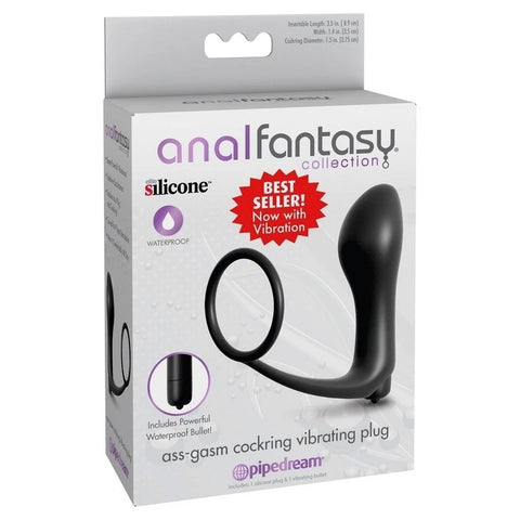 Anal Fantasy Collection Ass-Gasm Cockring Vibrating Plug - Prostate Toys