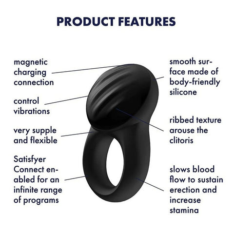 Satisfyer Signet Mobile App Control Vibrating Cock Ring - Vibrating Cock Rings