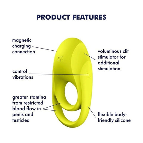 Satisfyer Spectacular Duo Vibrating Silicone Cock Ring Light Green - Ball and Cock Toys