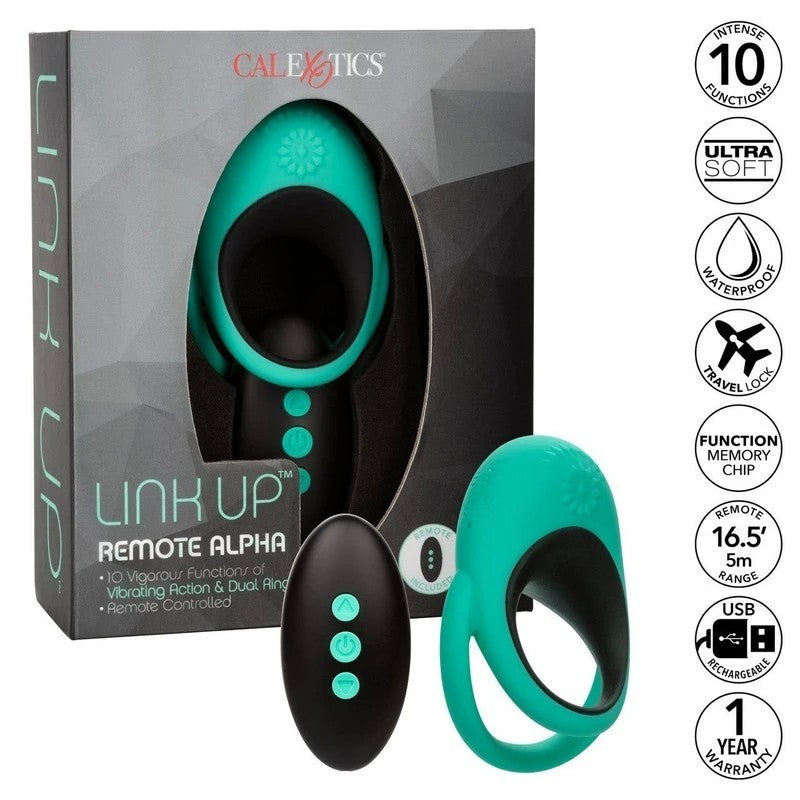 Link Up Remote Alpha Multi Functionc Cock Ring Vibrating Cock Rings