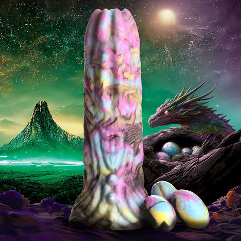 XR Brands Creature Cocks Dragon Spawn Multi Coloured Fantasy Dildo 18.5cm - Realistic Dildos