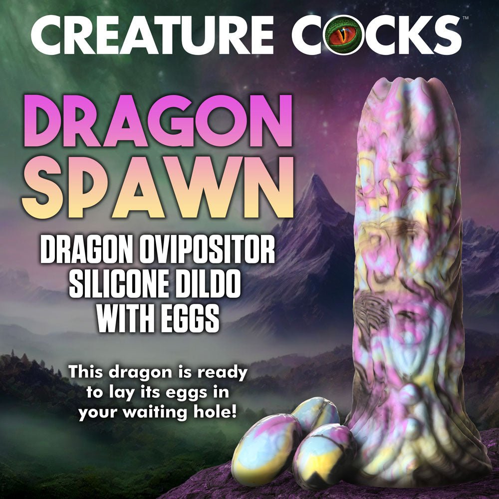 XR Brands Creature Cocks Dragon Spawn Multi Coloured Fantasy Dildo 18.5cm Realistic Dildos