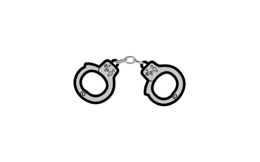 Wood Rocket Bondage Handcuffs Enamel Pin Silver Party Gifts and Novelties