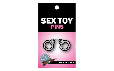 Wood Rocket Bondage Handcuffs Enamel Pin - Party Gifts and Novelties