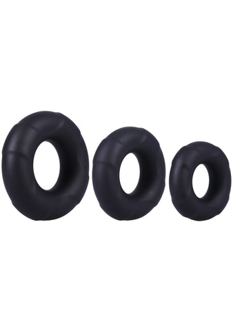 Doc Johnson 3 Stretchy Silicone Cock Ring Set In A Bag - Cock Ring Sets