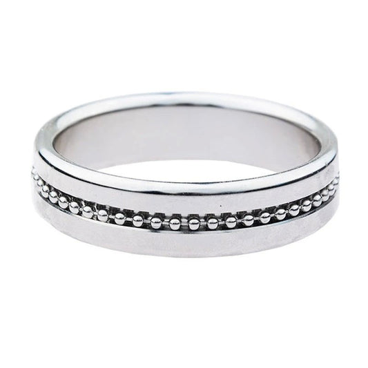 Silver Metal Cock Ring with Grooves - Cock Rings