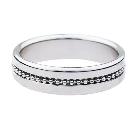 Silver Metal Cock Ring with Grooves - Cock Rings