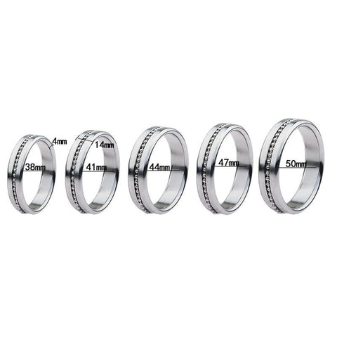 Silver Metal Cock Ring with Grooves - Cock Rings