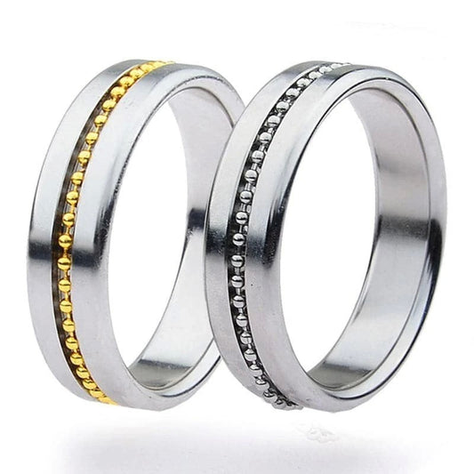 Golden Metal Cock Ring with Grooves - Cock Rings