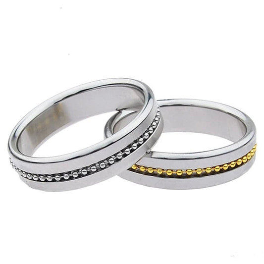 Golden Metal Cock Ring with Grooves - Cock Rings