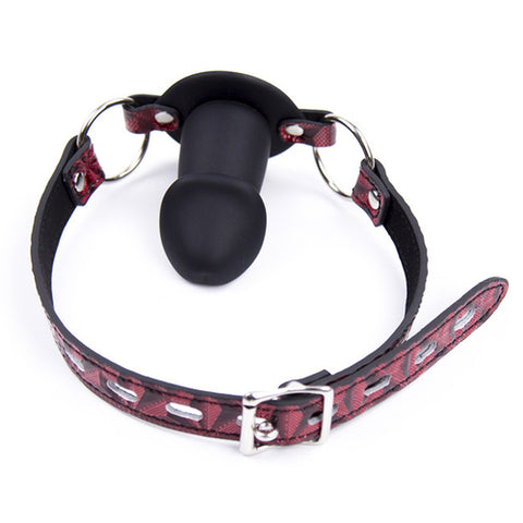 Diamond Strap Silicone Penis Gag - Bondage Gags and Bits