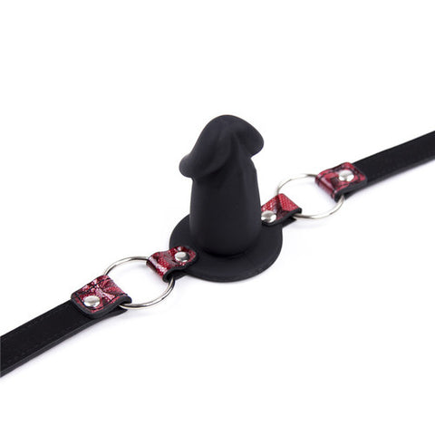 Diamond Strap Silicone Penis Gag - Bondage Gags and Bits