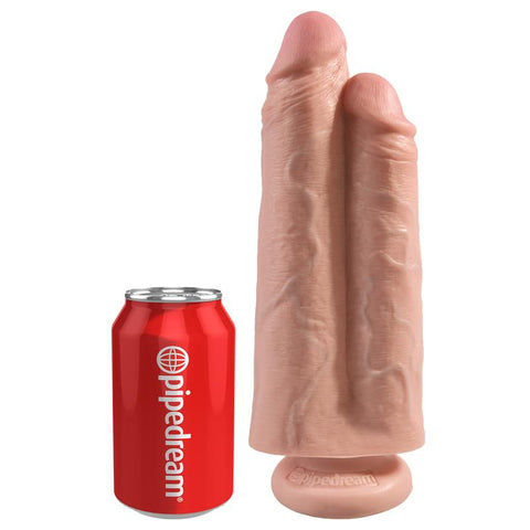 King Cock Two Cocks One Hole Realistic Double Dildo Flesh - Double Ender