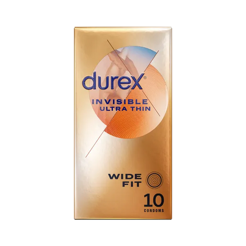 Durex Invisible Wide Fit Condoms 10 Pack - Condoms