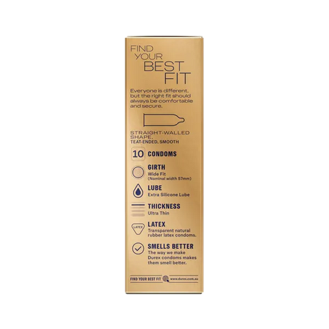 Durex Invisible Wide Fit Condoms 10 Pack - Condoms