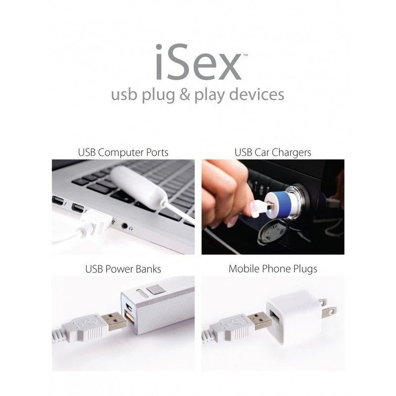 Pipedream iSex USB Anal T Plug White Prostate Toys