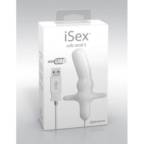 Pipedream iSex USB Anal T Plug White - Prostate Toys