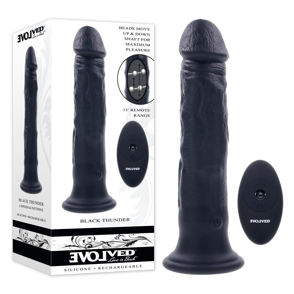 Evolved BLACK THUNDER Vibrating Dildo Realistic Dildos