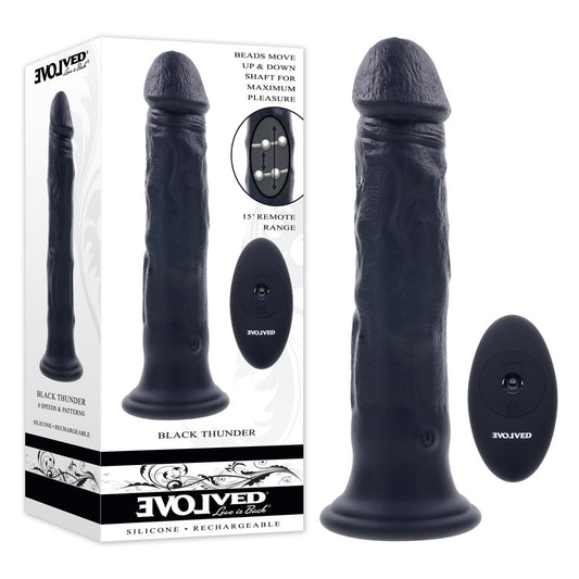 Evolved BLACK THUNDER Vibrating Dildo - Realistic Dildos