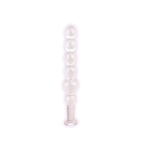 Icon Brands The 9s Glass First Thins Elliptical Glass Anal Beads Clear Anal Beads and Balls