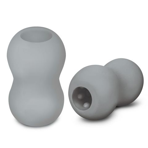 Zolo Grey Mini Double Bubble Male Stroker Sleeve Grey Masturbators and Strokers