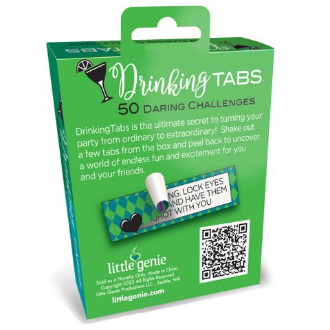 Little Genie Drinking Tabs Set Of 50 Drinking Challenges Adult Card Game Party Gifts and Novelties