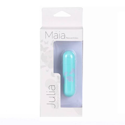 Maia Julia 10 Function USB Rechargeable Bullet Vibrator Teal - Bullet Vibrators
