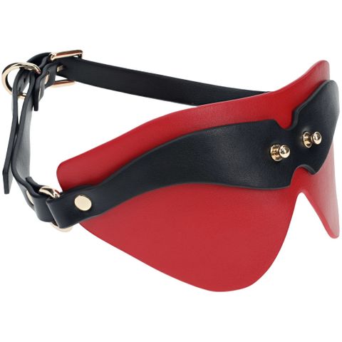 Shots Toys OUCH Milan Collection BDSM Play Blindfold Black / Red Masks And Blindfolds