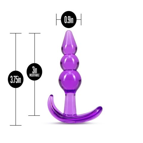 Blush Novelties B Yours Triple Bead Anal Plug Purple Butt Plugs