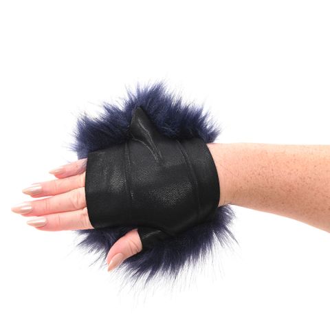 Sportsheets Sex & Mischief Cougar Spiked Sensory Glove Navy Blue - Wigs and Gloves