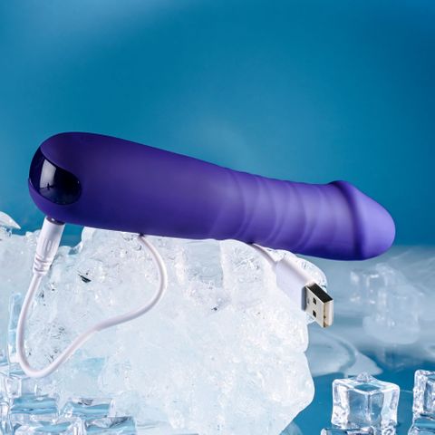 Selopa AMBITION Rechargeable Thrusting Dildo Vibrator Purple Vibrating Dildos