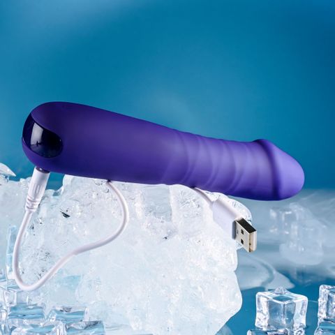 Selopa AMBITION Rechargeable Thrusting Dildo Vibrator Purple - Vibrating Dildos